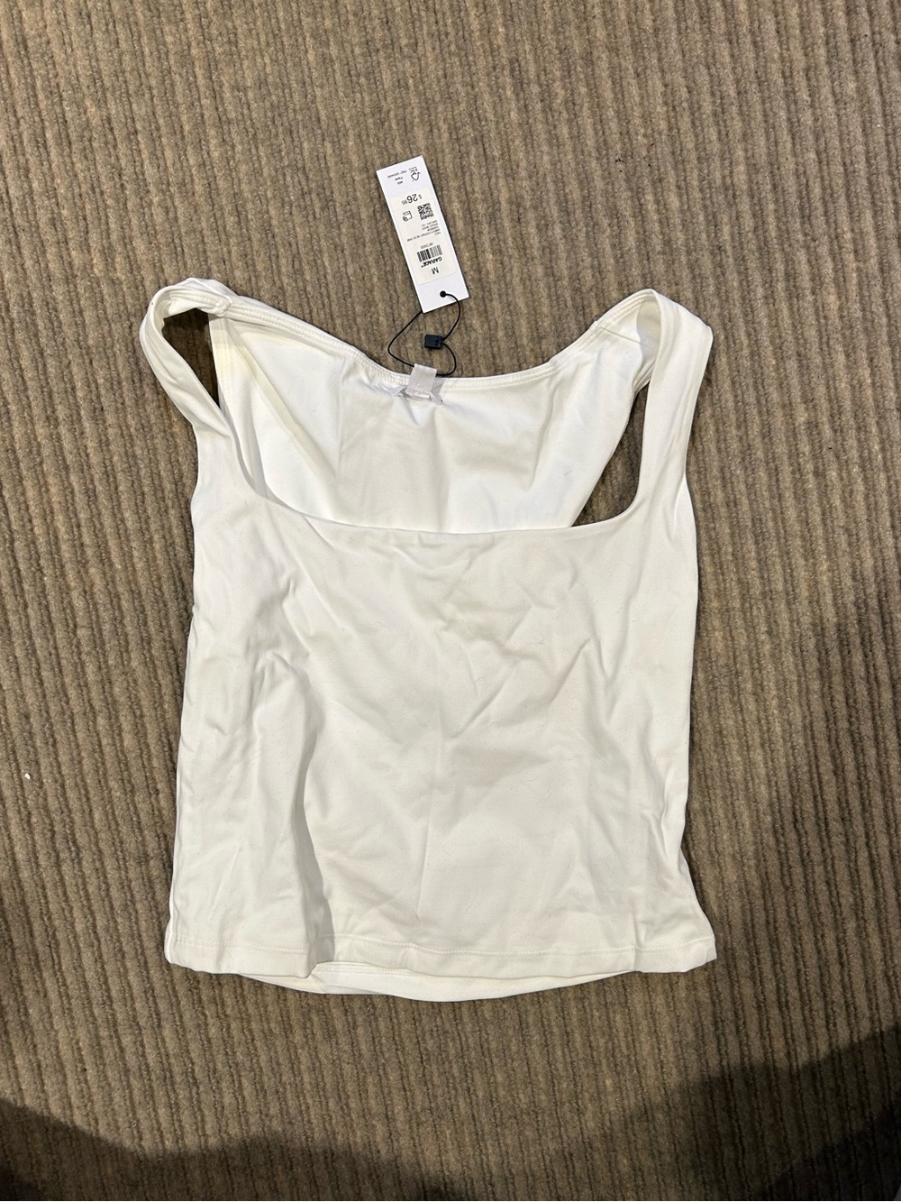 Garage White Women's Square Neck Tank Top